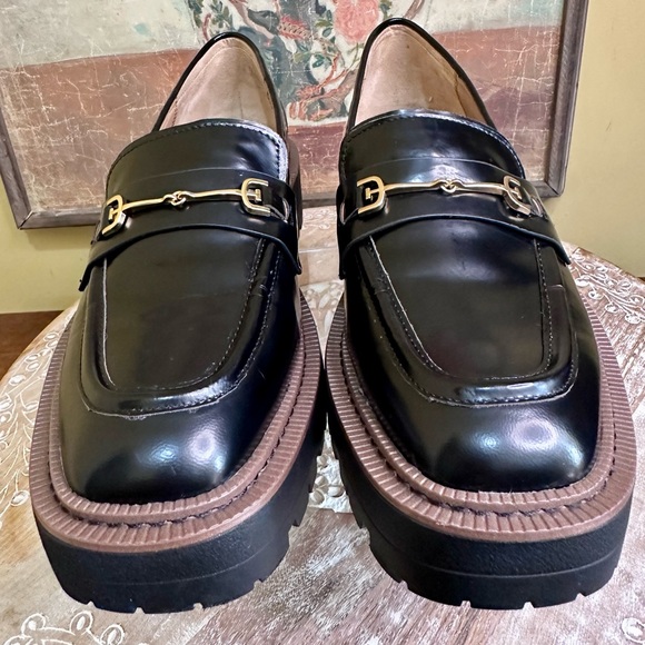 EUC Sam Edelman “Laurs” Platform Loafer in Black Patent Leather Size 9 - Picture 10 of 16